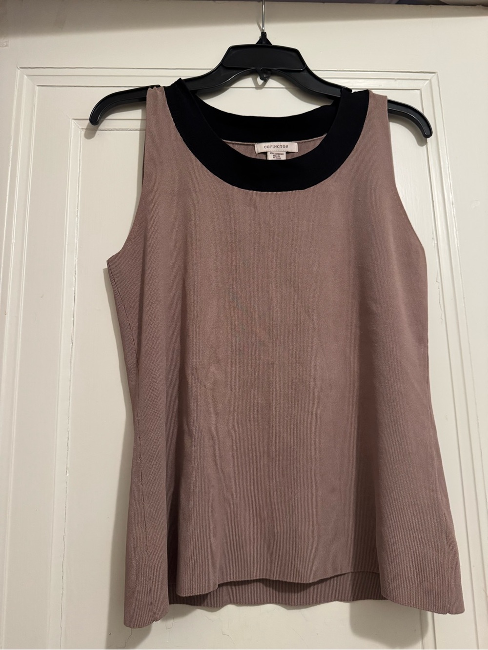 Covington Brown Black Contrast Knit Tank Top Medium Y2K